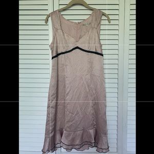 Vintage 90’s Silk Pale Pink Polka Dot Midi Dress